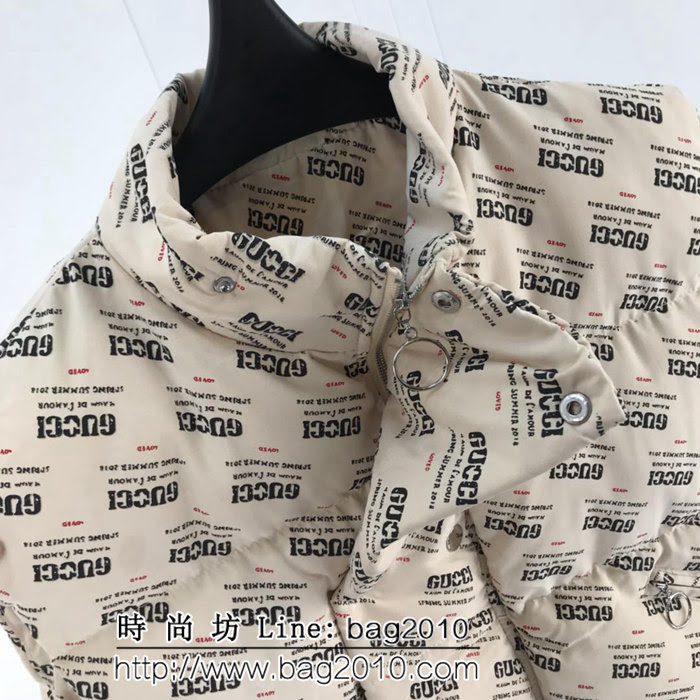 GUCCI古馳 18ss秋冬新款 城市巡迴滿印logo系列 棉服馬甲 男女同款 ydi1831